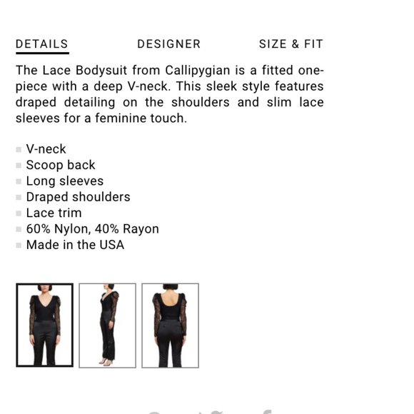 Opening Ceremony Callipygian Black Lace Bodysuit - Picture 5 of 8